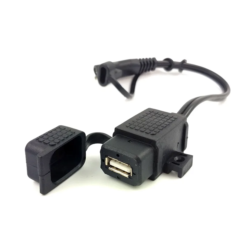 DIY SAE USB kablosu Adaptörü Su Geçirmez USB şarj aleti Hızlı 2.1 A Portu ile Inline Sigorta Motosiklet Cep Telefonu Tablet GPS . ' - ' . 1