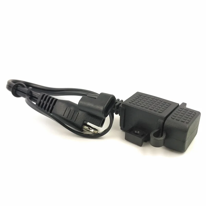 DIY SAE USB kablosu Adaptörü Su Geçirmez USB şarj aleti Hızlı 2.1 A Portu ile Inline Sigorta Motosiklet Cep Telefonu Tablet GPS . ' - ' . 2