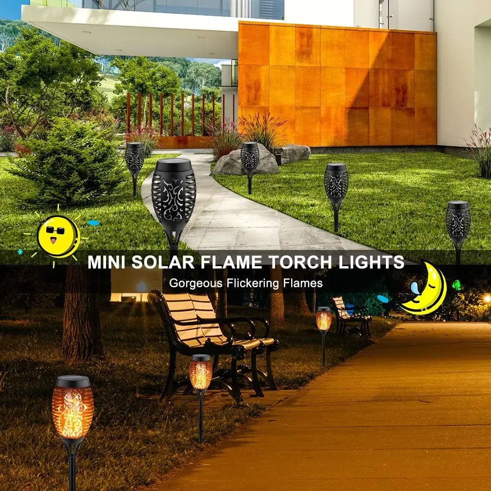 12 torba el feneri, güneş dış mekan ışıkları, 12LED Güneş enerjili el feneri yanıp sönen alev bahçe dekorasyon için . ' - ' . 1