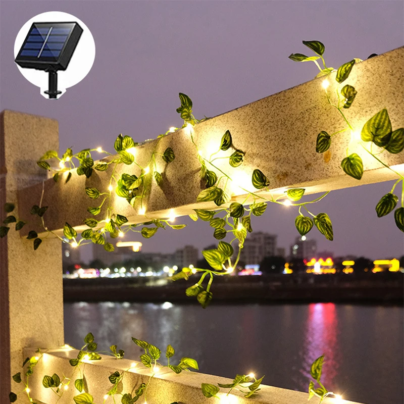 Güneş dış mekan ışıkları su geçirmez sarmaşık peri ışıkları LED ışıkları Garland güneş lambası bahçe dekorasyon düğün parti malzemeleri için . ' - ' . 2