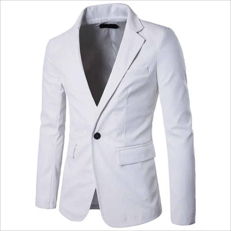 Yeni PU deri Blazer Ceket Erkekler Slim Fit Tek Düğme Deri Ceket Moda Düğün Parti Ceket Erkek Dış Giyim Siyah Kırmızı Beyaz . ' - ' . 2