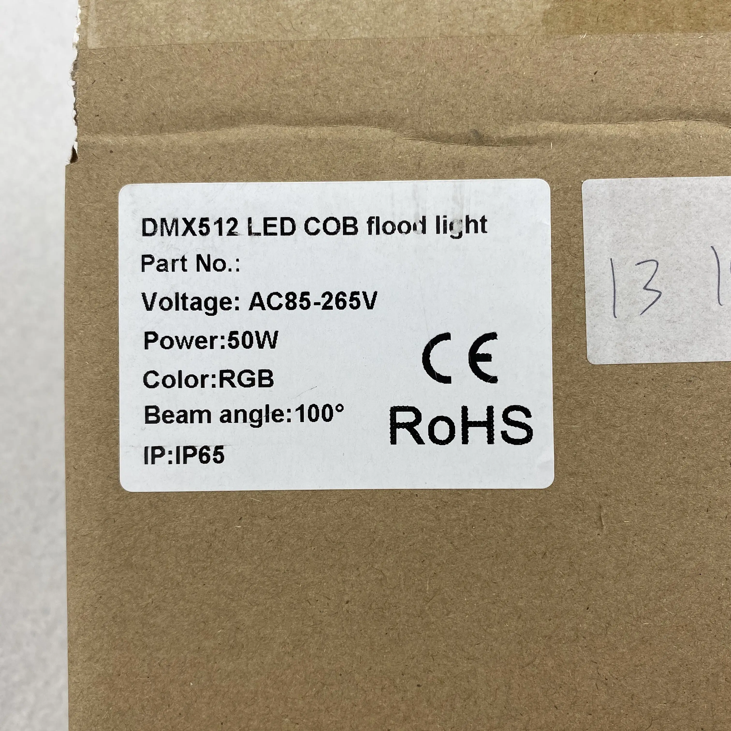50 W RGB DMX sel ışık, AC85-265V giriş; doğrudan dmx denetleyicisi tarafından kontrol edilebilir; boyutu: L250XW230XH70 . ' - ' . 5