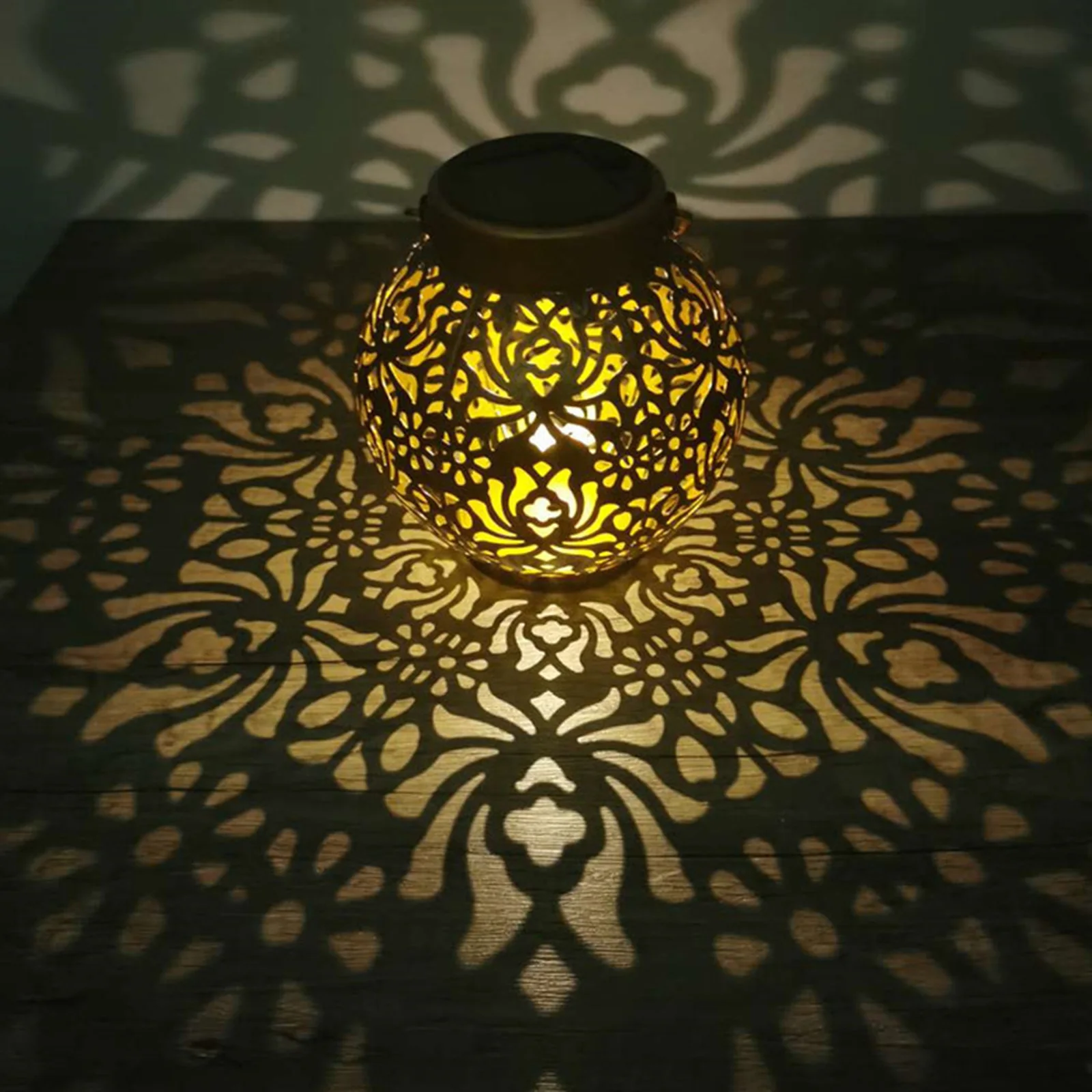 Açık Asılı bahçe lambası Metal Desen ışıkları Dekor Metalik İçi Boş Fener projeksiyon ışığı Masa Bahçe . ' - ' . 0