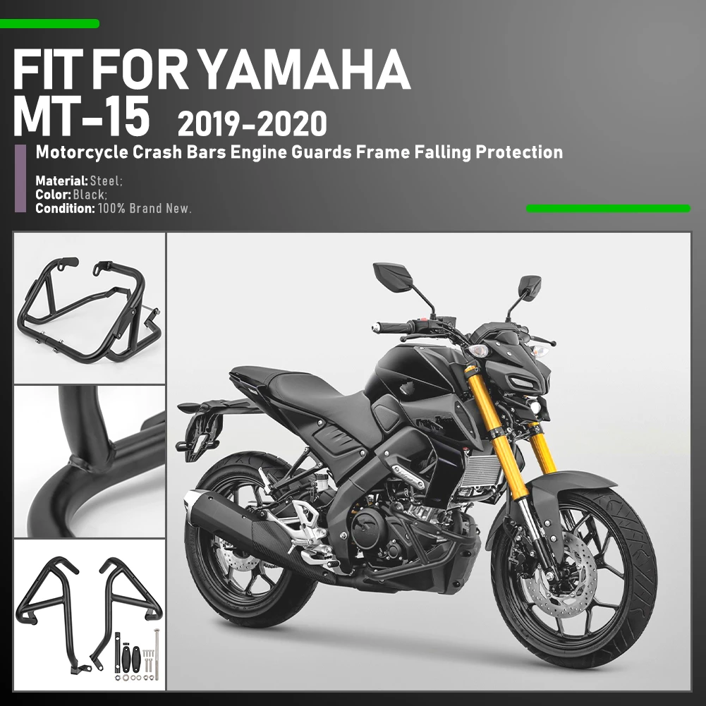 2020 MT15 Aksesuarları Motosiklet Motor çarpma koruma borusu Tampon Çerçeve Kaydırıcılar Koruma Yamaha MT - 15 MT 15 2019 . ' - ' . 0