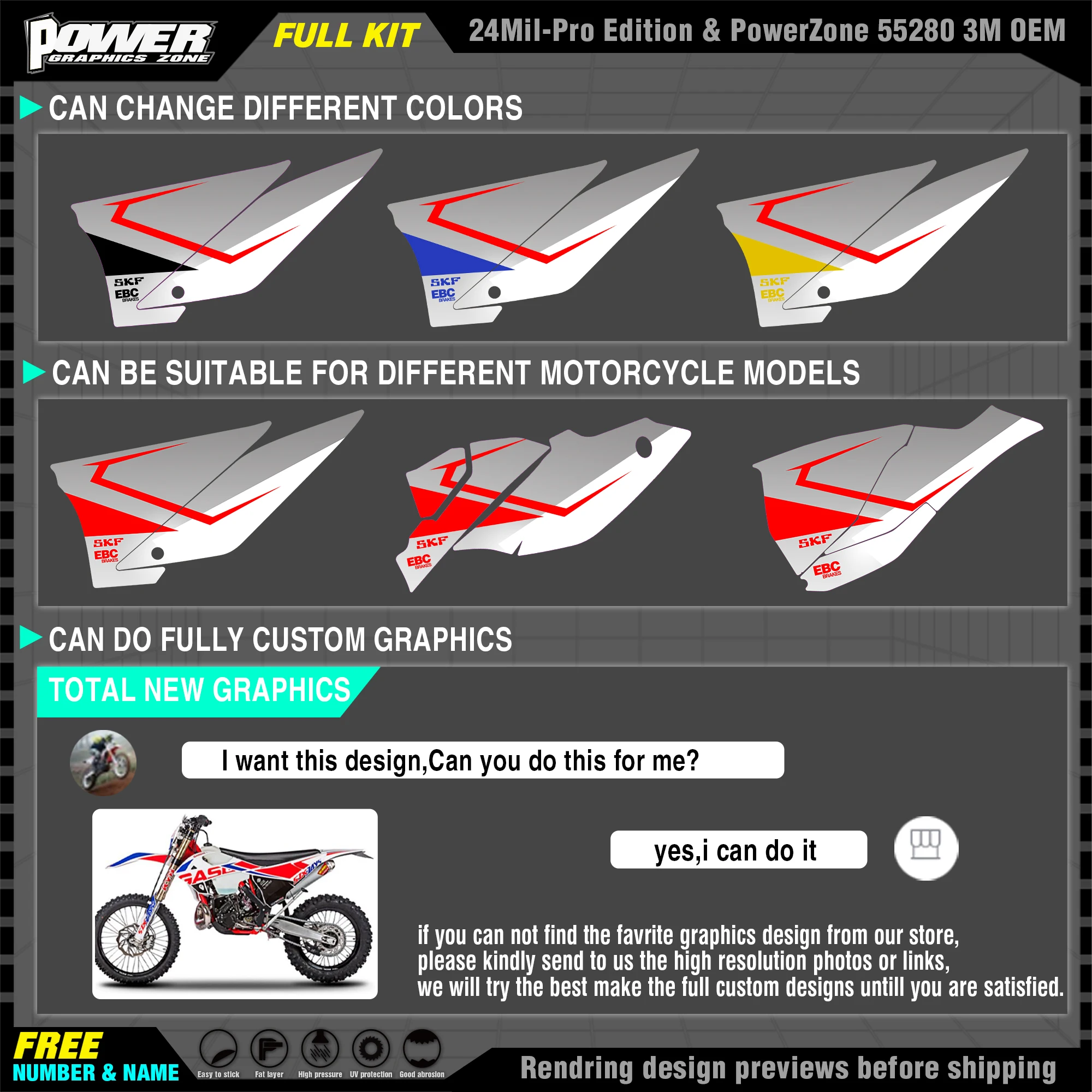 PowerZone Özel Takım Grafik arkaplanma etiketleri Çıkartmaları Kiti KTM 17-20 ADV1290 R S Motosiklet 006 . ' - ' . 3