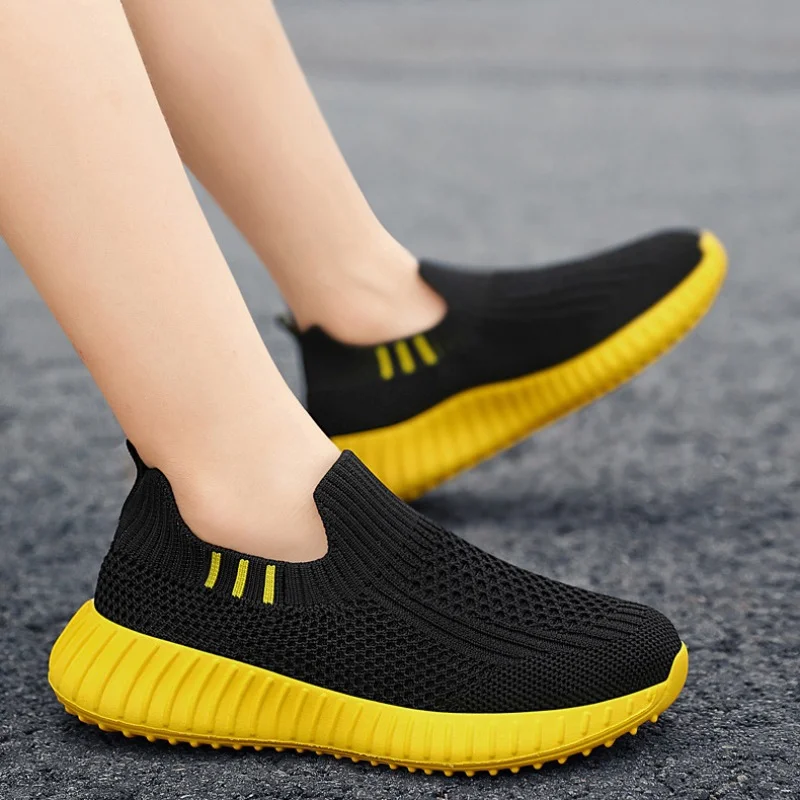 Çocuk örgü Ayakkabı nefes alan günlük ayakkabılar moda ışık Anti-Kaygan Erkek Kız düz ayakkabı üzerinde Kayma Sutdent Loafer'lar . ' - ' . 0