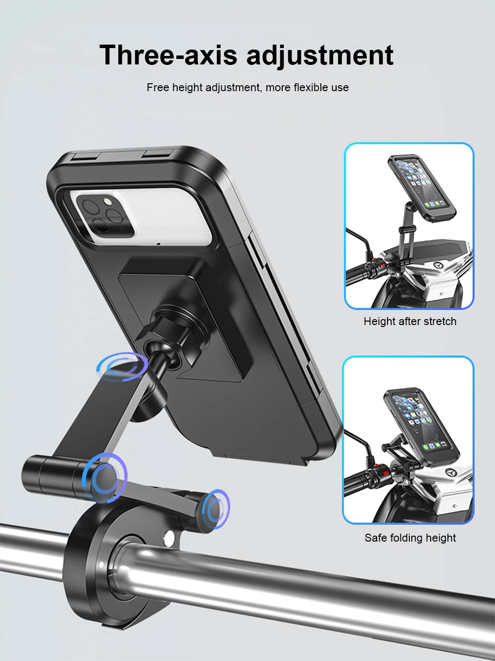Su geçirmez Motosiklet telefon tutucu Desteği Evrensel Gps Yamaha Nmax 155 İçin Aksesuarları Bisiklet telefon tutucu . ' - ' . 2