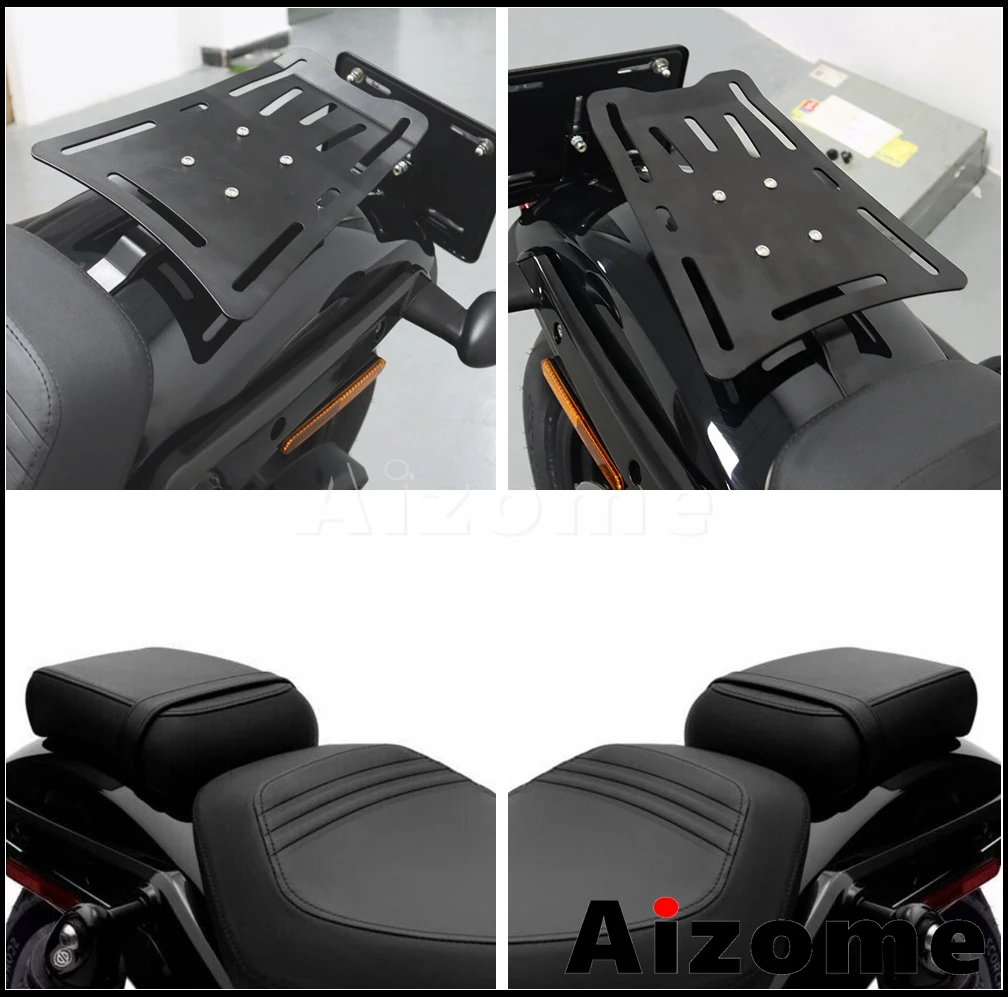 Motosiklet Çamurluk Montaj Arka bagaj rafı Raf Çelik ve yolcu koltuğu Pillion Pad Deri Harley Nightster 975 RH 2022 2023 . ' - ' . 3