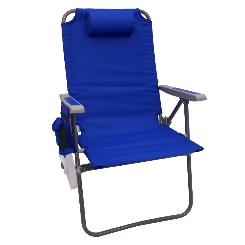 2-Pack Dayanakları Uzanmış 4 Pozisyonlu Büyük Boy Plaj sandalyesi, Mavi bahçe mobilyaları bahçe bankı . ' - ' . 1