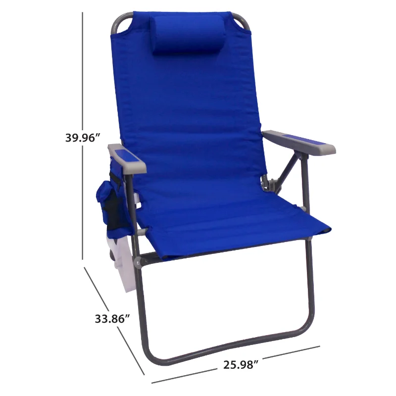 2-Pack Dayanakları Uzanmış 4 Pozisyonlu Büyük Boy Plaj sandalyesi, Mavi bahçe mobilyaları bahçe bankı . ' - ' . 2