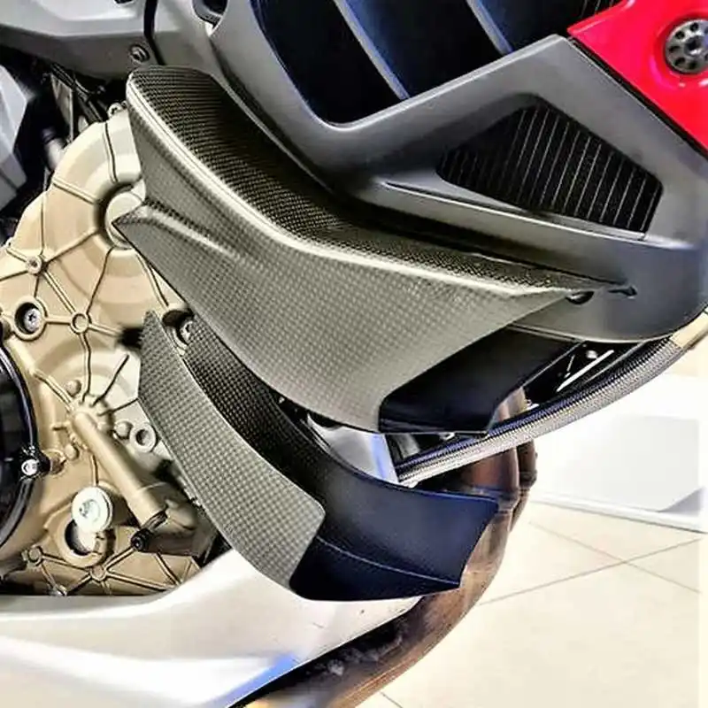Motosiklet Yan Winglets Karbon Fiber Yan Vücut hava deflektörü Kanat Spoiler Fairing Winglets Kiti Ducati Multistrada için V4 V4S . ' - ' . 4