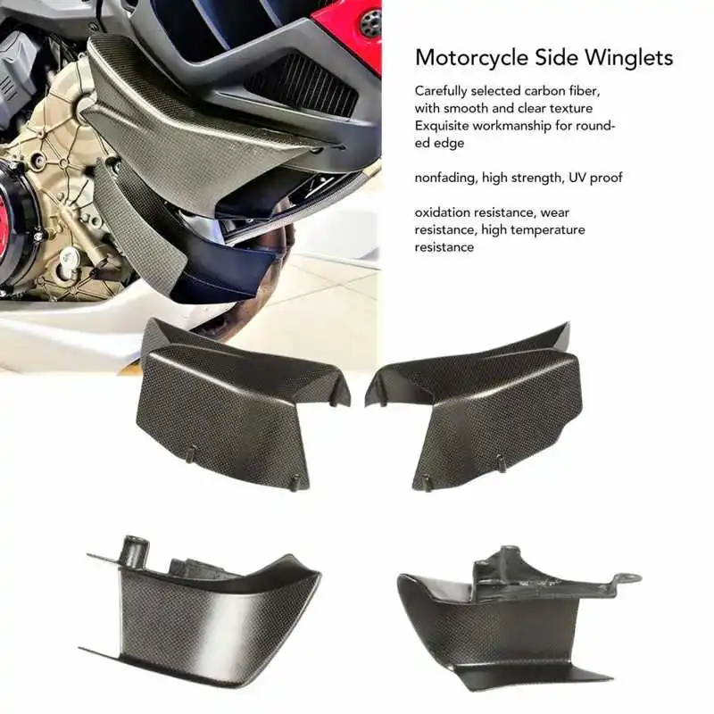 Motosiklet Yan Winglets Karbon Fiber Yan Vücut hava deflektörü Kanat Spoiler Fairing Winglets Kiti Ducati Multistrada için V4 V4S . ' - ' . 5