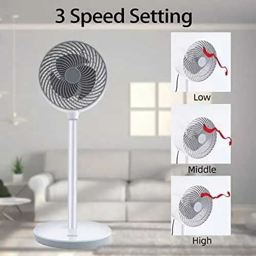 inç Stand Fanı, 3 Hız ve 3 Mod, 15 Saat Zamanlayıcı, 70° Salınımlı Sirkülasyon Fanı . ' - ' . 3