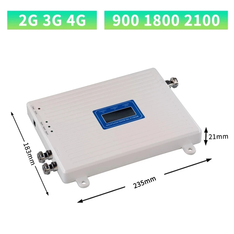 Hücresel Tekrarlayıcı GSM DCS WCDMA 900 1800 2100 Tri Band 2G 3G 4G Sinyal Güçlendirici Mobil sinyal amplifikatörü 2 Kapalı Antenler Seti . ' - ' . 4