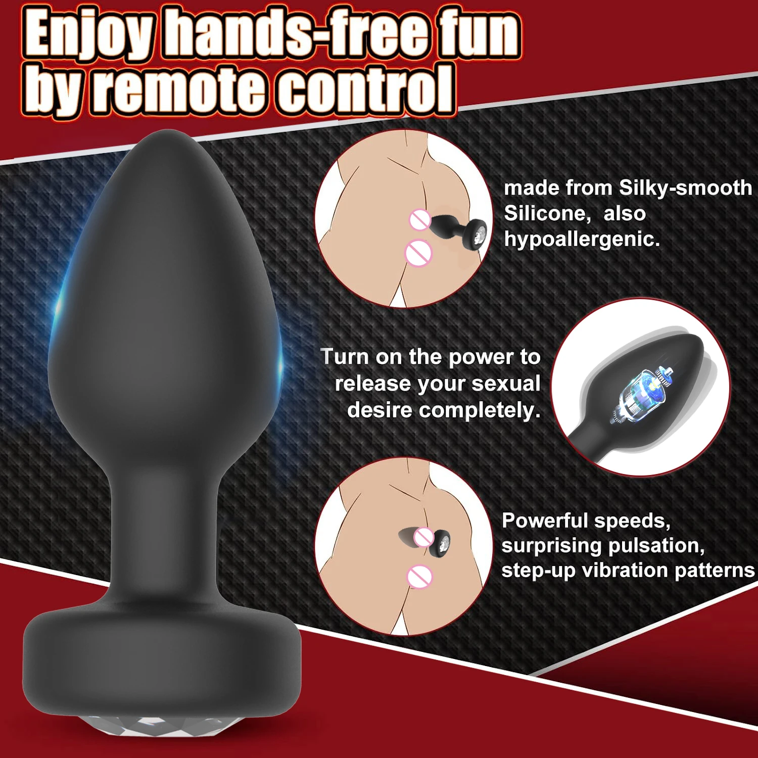 Titreşimli Butt Plug Bluetooth Anal Vibratör Kadınlar için Çift APP Uzaktan Kumanda Erkek prostat masaj aleti Seks Oyuncakları Erkekler için Eşcinsel 18 . ' - ' . 4