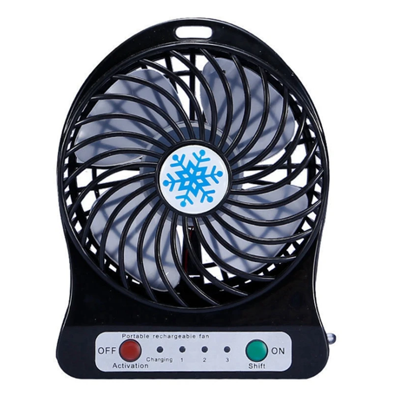 2X Taşınabilir Şarj Edilebilir Mini Fan Hava Soğutucu Mini masa fanı USB Soğutma Şarj Edilebilir El Fanlar Siyah . ' - ' . 1