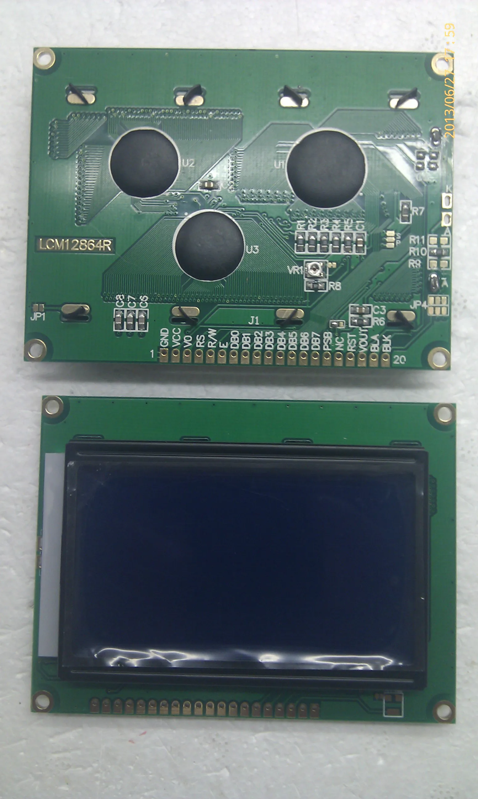 LCD12864 LCD ekran / LCD ekran modülü ST7920 yazı tipi kitaplığı mavi ve beyaz film . ' - ' . 4