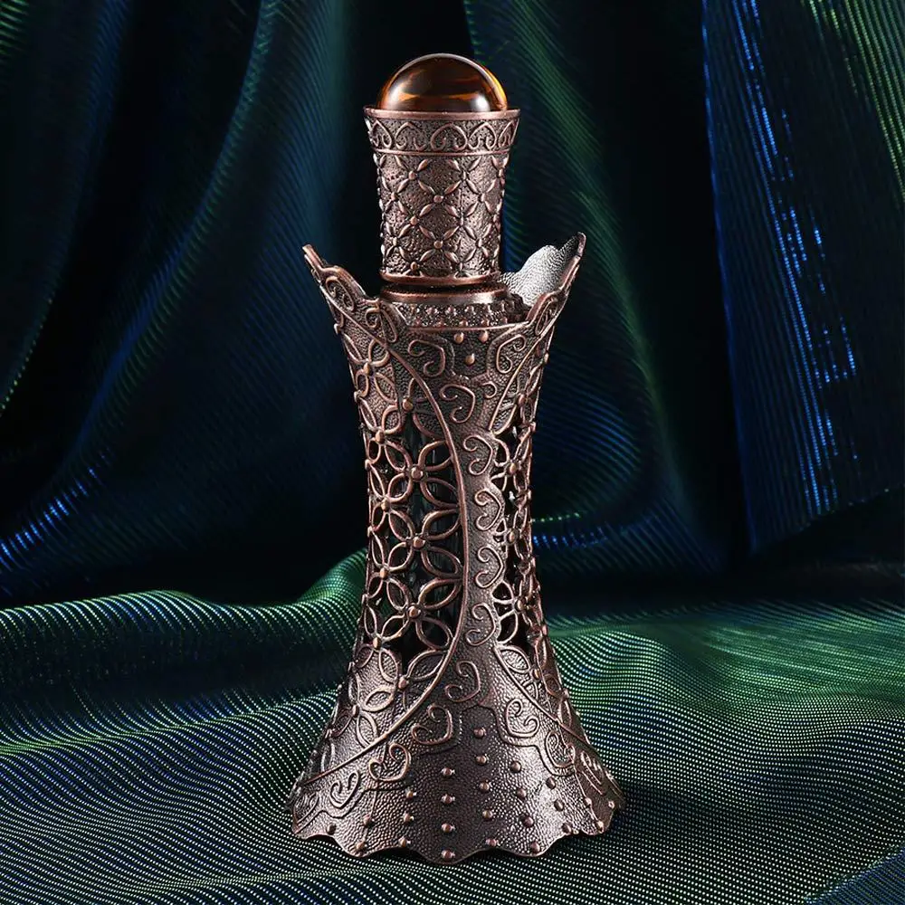 Arap Tarzı Lüks Metal Boş kozmetik kabı Parfüm Şişesi Doldurulabilir Şişe uçucu yağ damlalıklı Şişe . ' - ' . 1