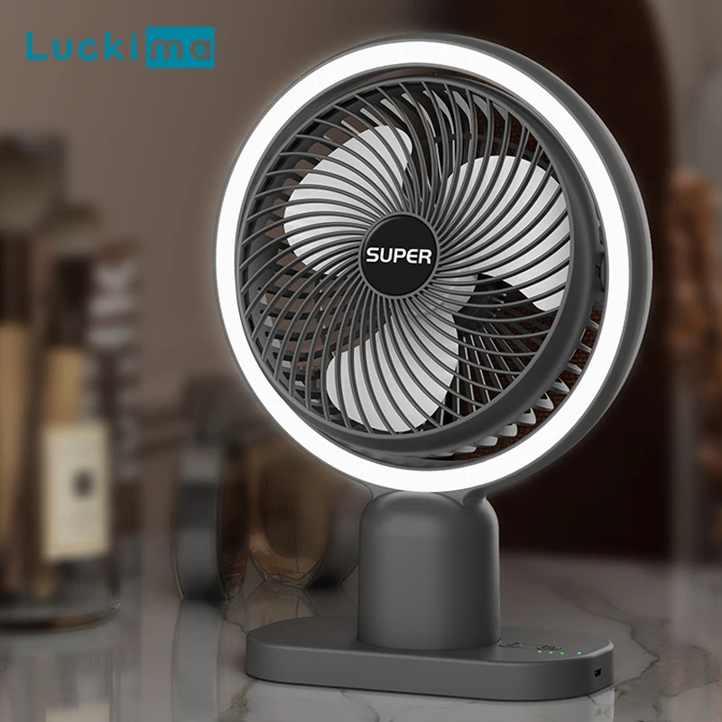 Mini USB Fan taşınabilir masa fanı ışık takviyesi lambası Kablosuz şarj edilebilir 3 Vitesli hava soğutma masası Fanı Ev ofis için . ' - ' . 0
