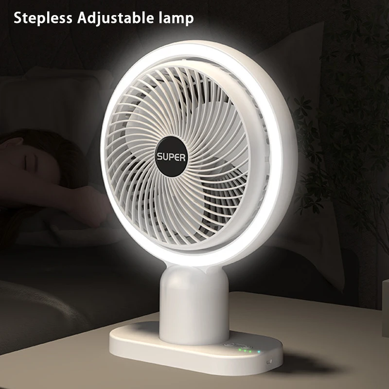 Mini USB Fan taşınabilir masa fanı ışık takviyesi lambası Kablosuz şarj edilebilir 3 Vitesli hava soğutma masası Fanı Ev ofis için . ' - ' . 2