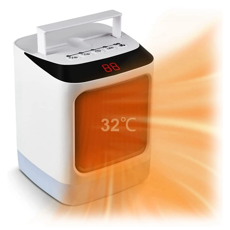 Sıcak fan ısıtıcı Taşınabilir elektrikli ısıtıcı 2 ısı ayarları Ve Gece Lambası ısıtıcı Yatak Odası Oturma odası İçin AB Tak . ' - ' . 0