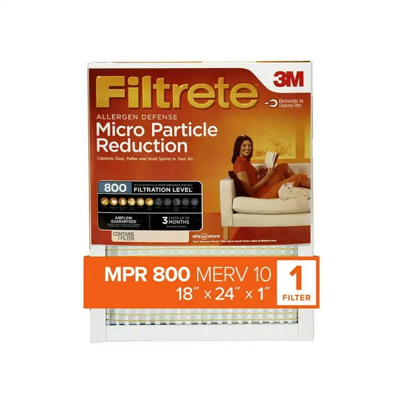 3M 18x24x1, MERV 10, Parçacık Azaltma HVAC Fırın Hava Filtresi, 800 MPR, 1 Filtre Su filtresi akvaryum filtresi su arıtıcısı . ' - ' . 0