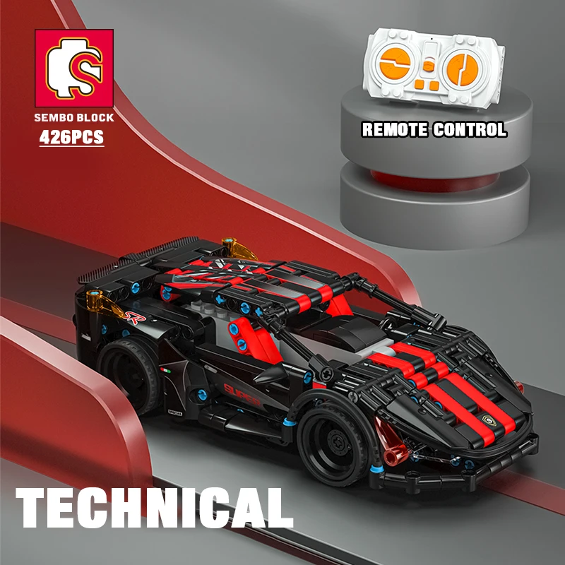 SEMBO TEKNİK 426 ADET Spor Araba Yarışı Yapı Taşları Uzaktan Kumanda Modeli Supercar Tuğla Hediyeler Oyuncaklar Çocuk Yetişkinler İçin . ' - ' . 0