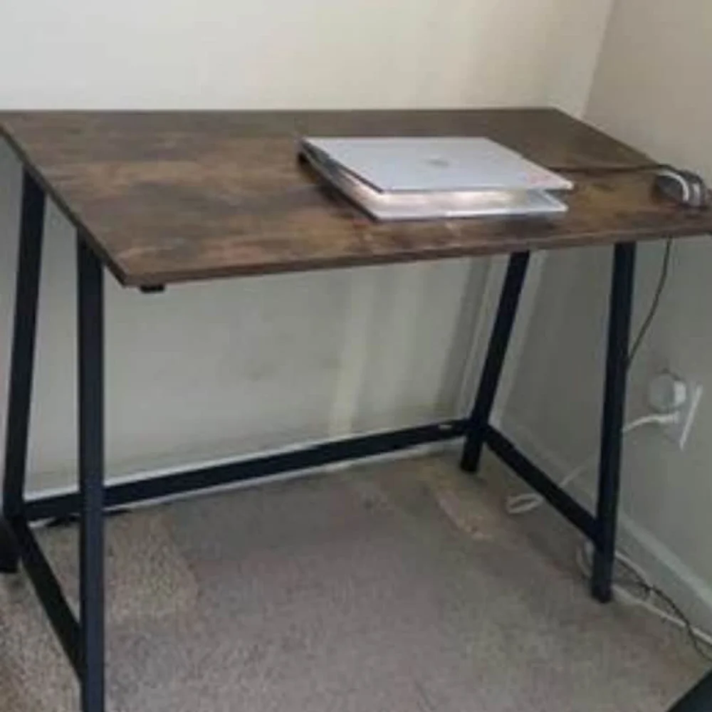 Endüstriyel Stil Bilgisayar Masası, Yazı Masası, Küçük Ofis Masası, Metal Ayaklı Çalışma Masası Masası . ' - ' . 3