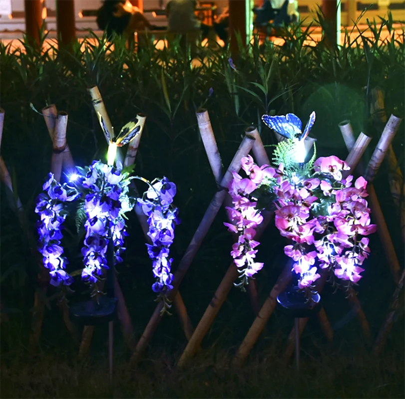 Açık LED güneş ışığı RGB renk güneş Enerjisi lambası zambak gül çiçek su geçirmez dekor Bahçe çim yolu düğün Parti tatil . ' - ' . 0
