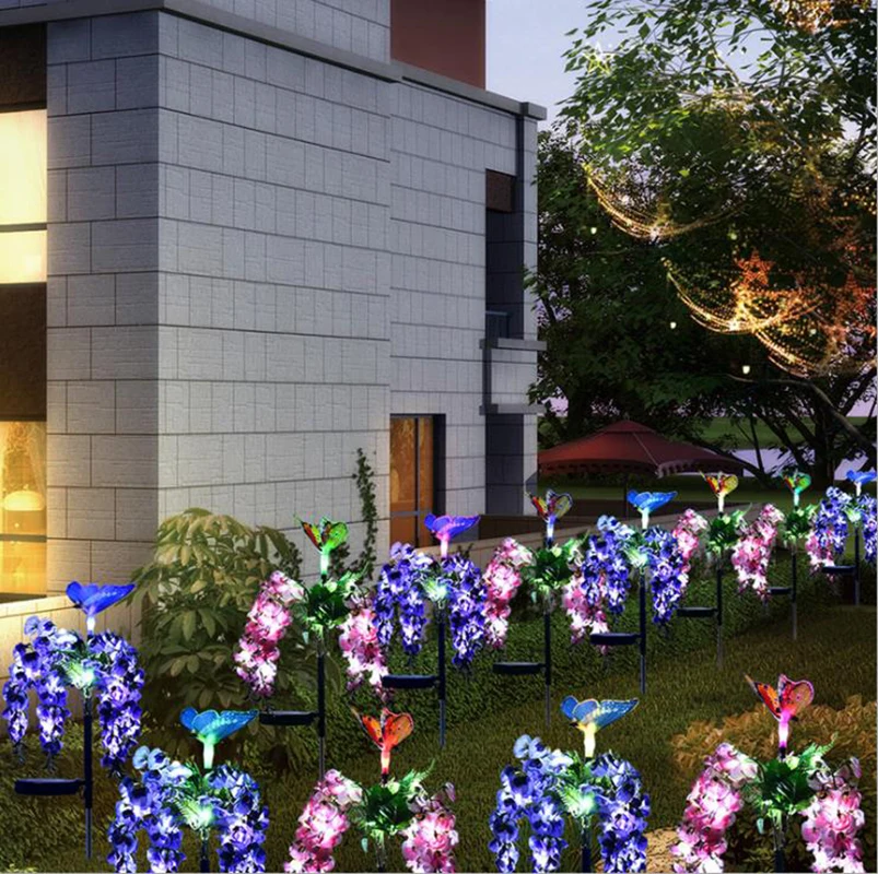 Açık LED güneş ışığı RGB renk güneş Enerjisi lambası zambak gül çiçek su geçirmez dekor Bahçe çim yolu düğün Parti tatil . ' - ' . 1