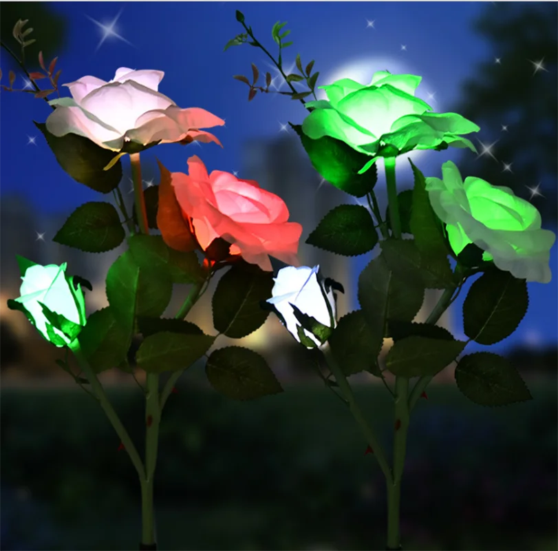 Açık LED güneş ışığı RGB renk güneş Enerjisi lambası zambak gül çiçek su geçirmez dekor Bahçe çim yolu düğün Parti tatil . ' - ' . 3
