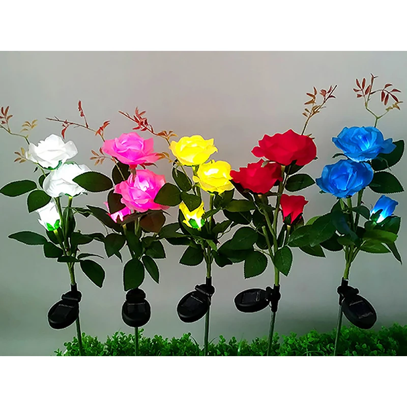 Açık LED güneş ışığı RGB renk güneş Enerjisi lambası zambak gül çiçek su geçirmez dekor Bahçe çim yolu düğün Parti tatil . ' - ' . 5