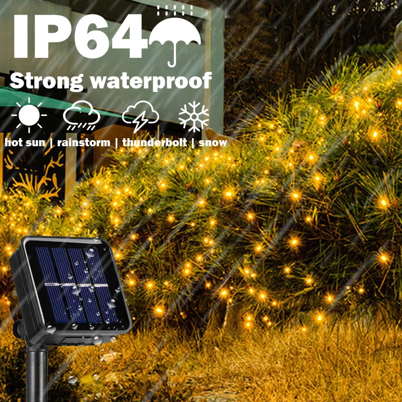 LED güneş su geçirmez açık alan aydınlatması Peri Garland Dize İşıklar Noel Partisi Güneş Lambası Bahçe Dekorasyon 7/12/22/32 M . ' - ' . 1
