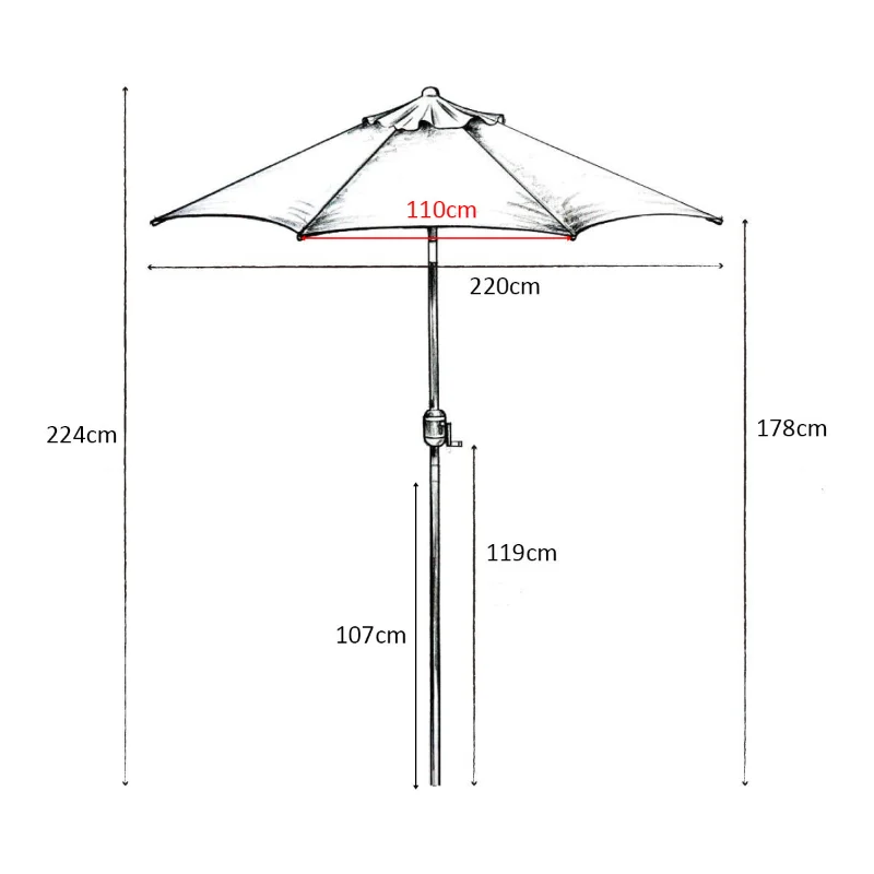 Abble 7.5 Feet Krank Pazarı Şemsiye, Çoklu Renkler açık veranda mobilya şemsiye plaj açık şemsiye . ' - ' . 5