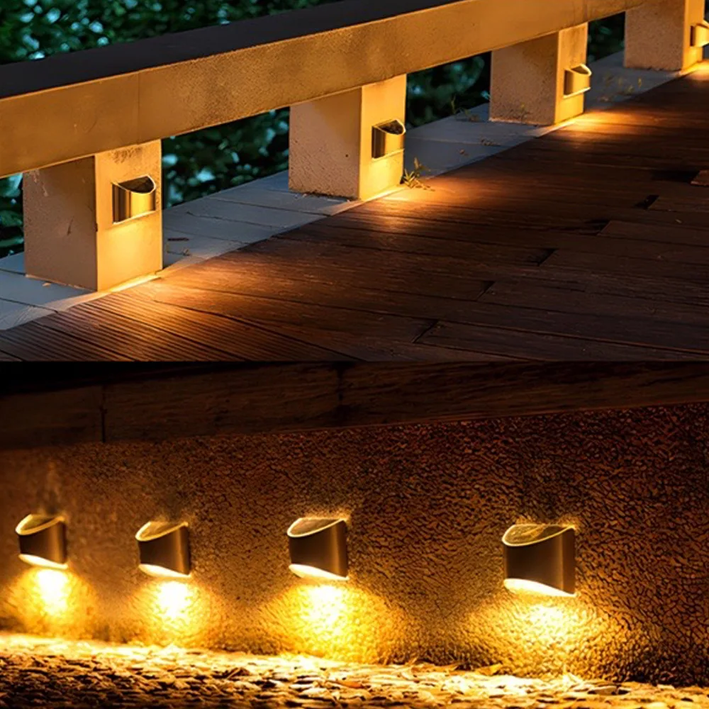 LED güneş su geçirmez açık alan aydınlatması bahçe duvarı ışığı Paslanmaz çelik sokak Lambası Çit Teras Dekor Ön kapı güverte ışığı . ' - ' . 5