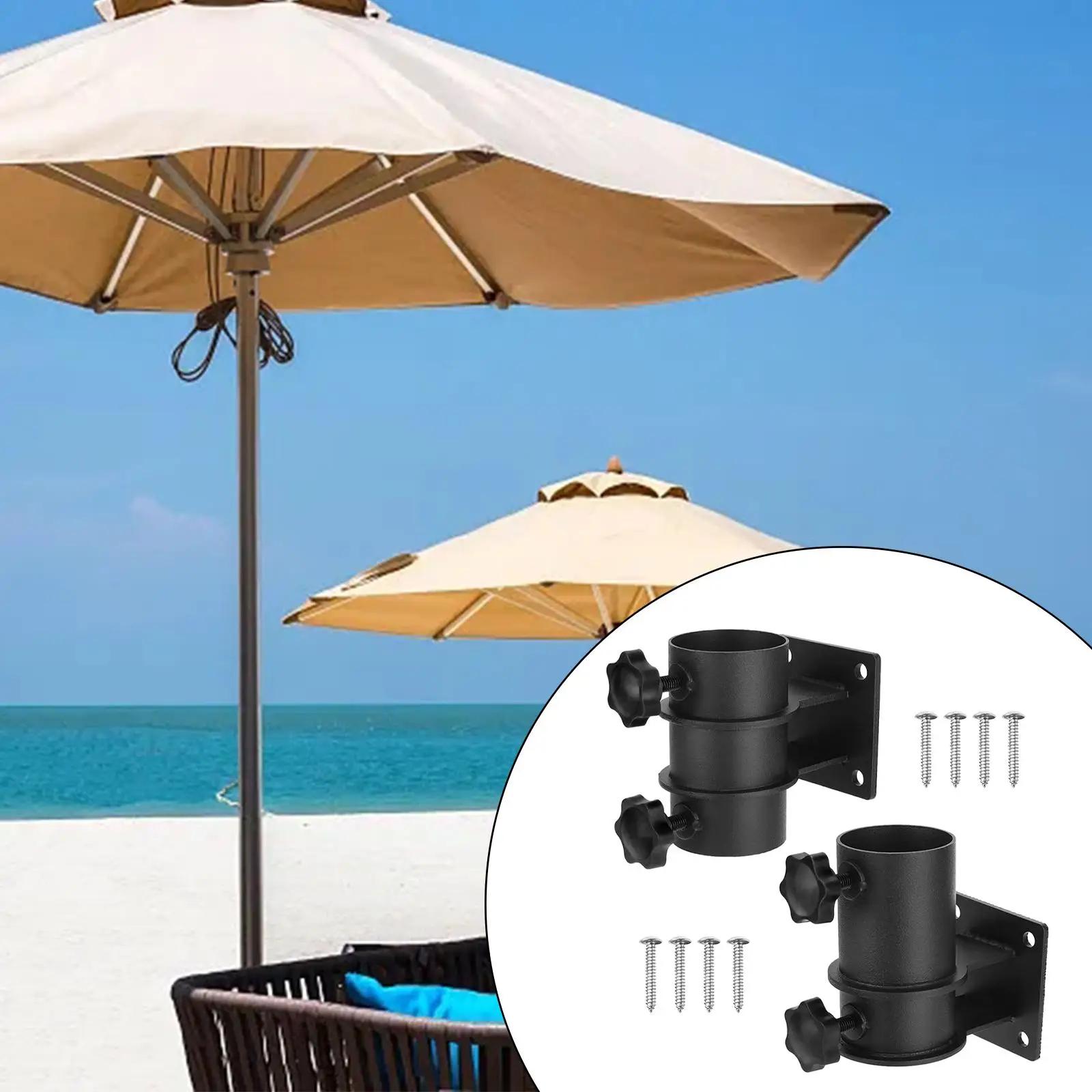 Şemsiye Tabanı Standı Tüp Uyar 30mm-50mm Kutup Vidalar ile Ağır Veranda şemsiye Standı Montaj Çim Plaj Ekipmanları . ' - ' . 2