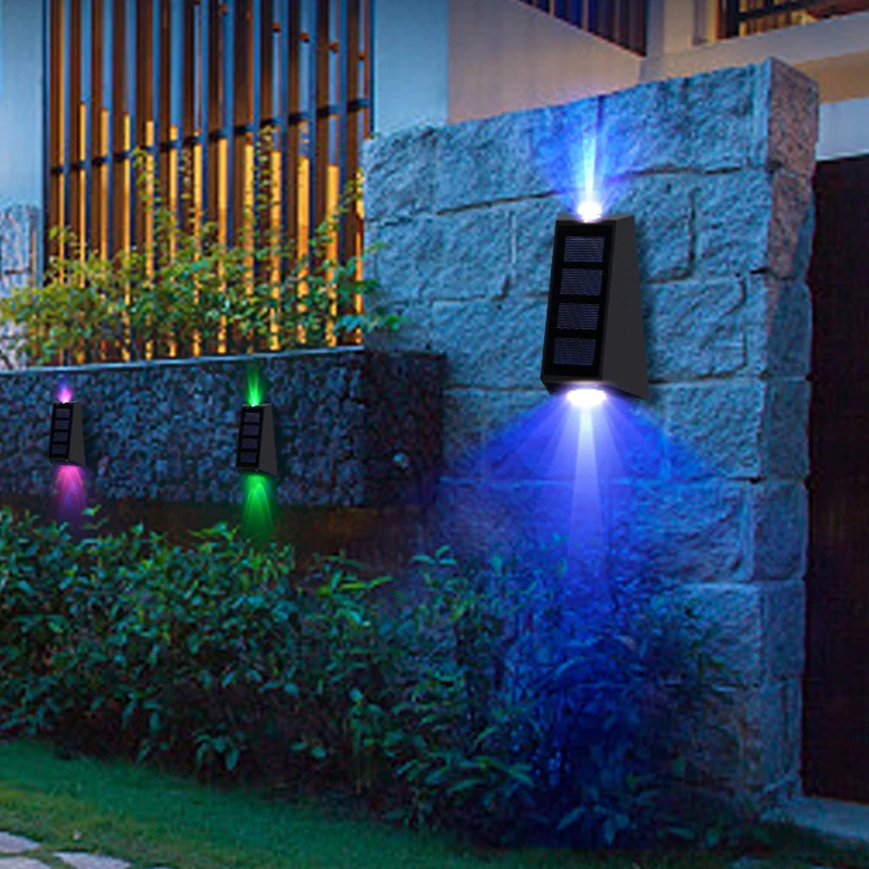 Güneş duvar ışıkları led duvar yıkama lambası 7 renk değiştirme açık su geçirmez veranda ışıkları arka bahçe garaj yolu . ' - ' . 1