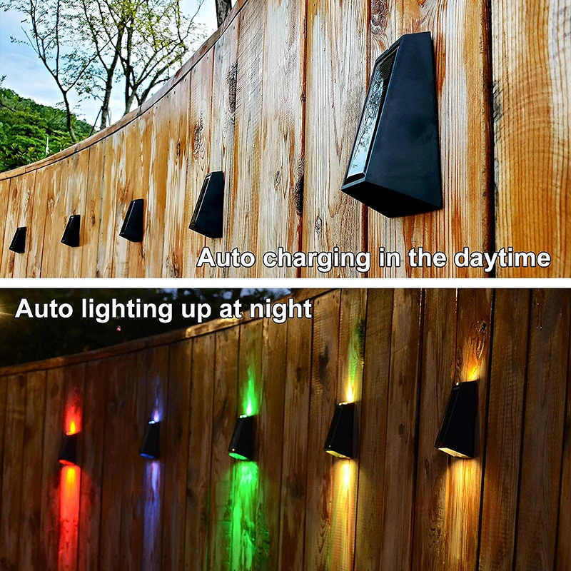 Güneş duvar ışıkları led duvar yıkama lambası 7 renk değiştirme açık su geçirmez veranda ışıkları arka bahçe garaj yolu . ' - ' . 4