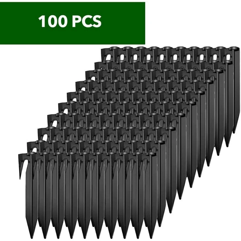 100 Adet Plastik Sınır Teli Kazık Çim Mandal Peyzaj Zımba Bahçe Çim Çit çim biçme makinesi Kablo Peg Promosyon . ' - ' . 4
