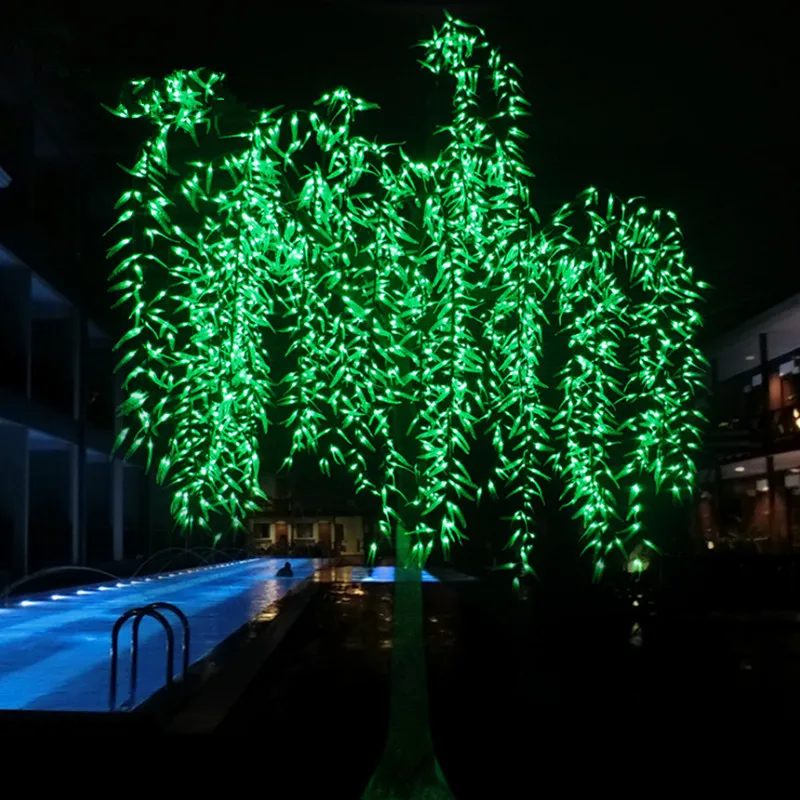 Yapay aydınlık söğüt ağacı ışık 1152 pcs LED 2 m/6.6 ft yükseklik yağmur geçirmez tasarım için açık bahçe noel süslemeleri . ' - ' . 4