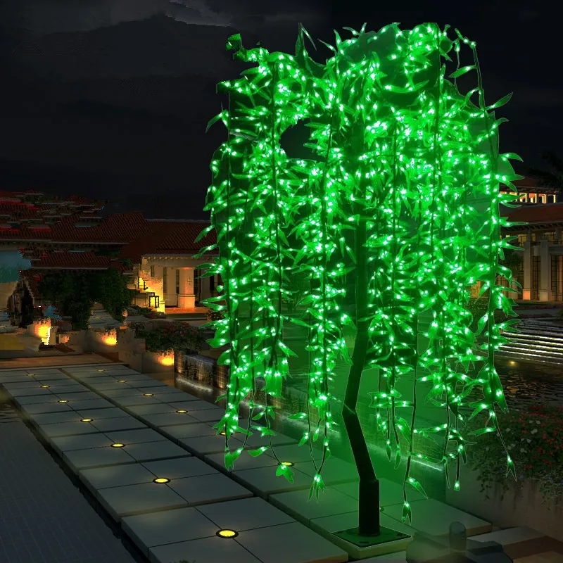 Yapay aydınlık söğüt ağacı ışık 1152 pcs LED 2 m/6.6 ft yükseklik yağmur geçirmez tasarım için açık bahçe noel süslemeleri . ' - ' . 5