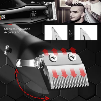 Orijinal ayarlanabilir hafif karbon çelik ayarlanabilir bıçak LED LCD dijital ekran erkek sakal düzeltici USB şarj Saç kesme makinesi