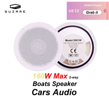 Guzare Deniz Hoparlörler Tekneler Ses Stereo Wateproof 2-Way 160 W Max 4 Ohm için Motosiklet UTV ATV Oto Arabalar Tekne