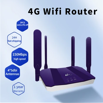 Kilidini 4G Yönlendirici Wifi 150Mbps Kablosuz LTE Yönlendirici Modemler Dongle Wi-Fi 3G WAN/LAN RJ45 Bağlantı Noktası CPE Mobil Hotspot SIM Kart Yuvası İle