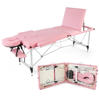 Katlanır güzellik yatağı Profesyonel Taşınabilir Spa Masaj Masaları Ev Alüminyum Alaşımlı salon mobilyaları Taşınabilir Basit masaj yatağı