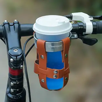 Bisiklet Bardak Tutucu 1 Takım Güvenilir Retro Moda Suni Deri dağ bisikleti su ısıtıcısı Raf Kafes MTB Aksesuarları