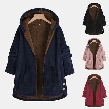 2023 Sonbahar ve Kış Yeni kapüşonlu ceket Kadın Uzun kollu Pamuk-yastıklı Clos Gevşek ve Kadife Sıcak Moda Ceket Kadın Ceket