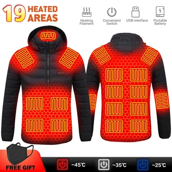 Erkekler ısıtmalı ceket kış sıcak USB ısıtma ceket termal giyim avcılık yelek ısıtma ceket spor yürüyüş için büyük boy 6XL