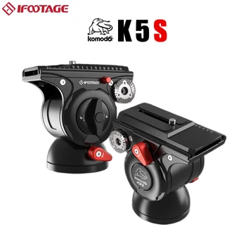 IFOOTAGE Komodo K5S Video Tripod Başkanı DSLR kamera tripodu Monopod Sıvı sürükleme tavası Kafa Hafif Hidrolik Sönümleme