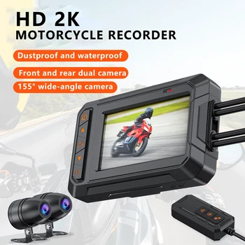 2K Full HD çift Kamera Motosiklet Video Kaydedici araba dvr'ı gece görüşlü araç kamerası Motor Kaydediciler GPS Motosiklet Kamera